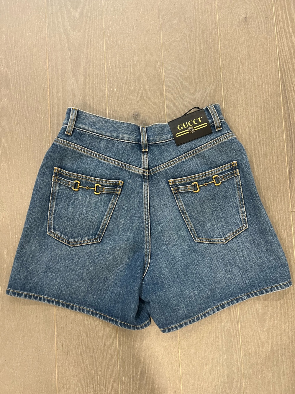 Gucci Light Blue High-Rise Denim Shorts